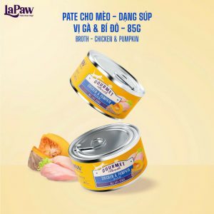 Pate dạng soup cho mèo mọi lứa tuổi LaPaw Gourmet - Vị Gà và bí đỏ [85g]