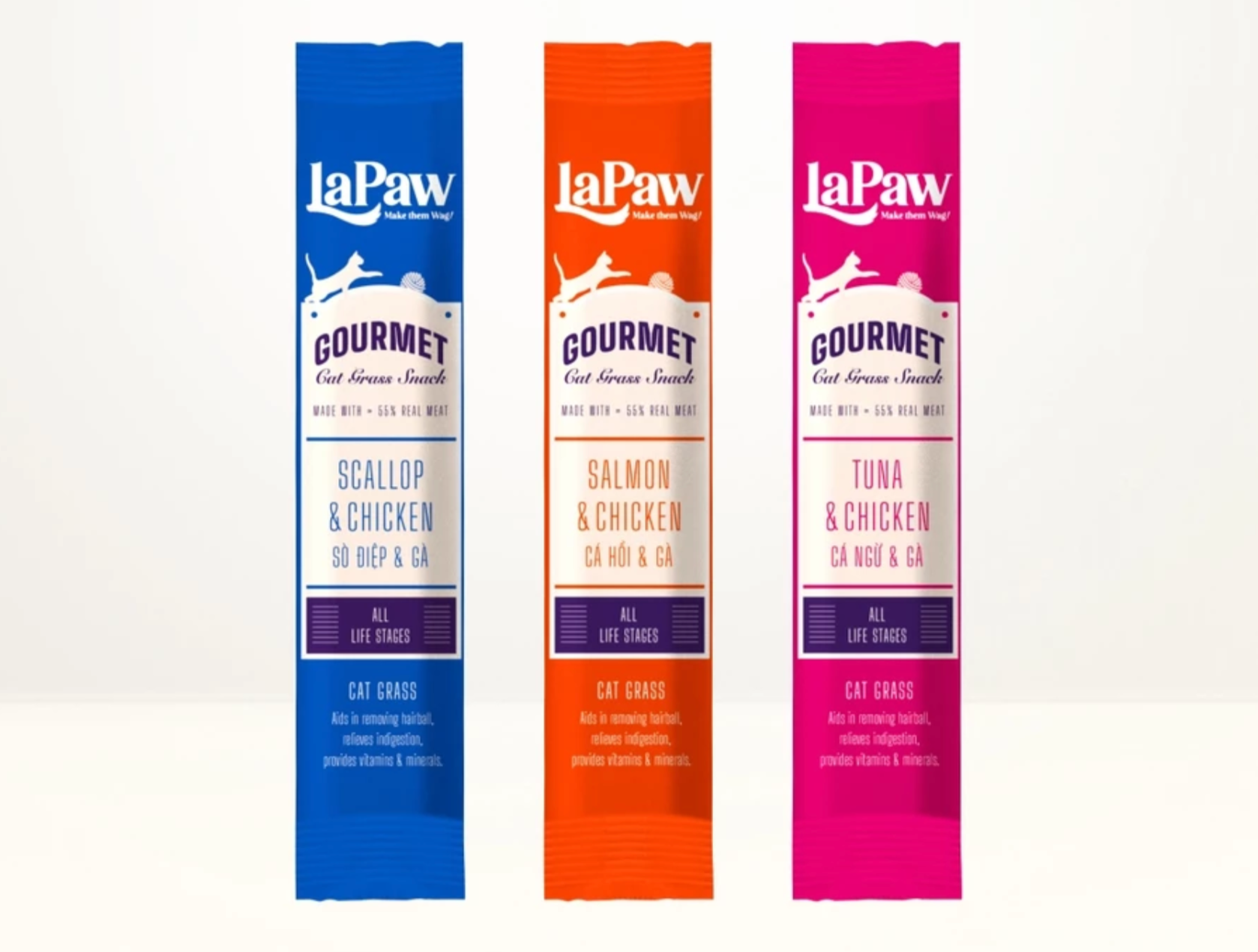 [Combo 5 thanh] Súp thưởng cho mèo mọi lứa tuổi LaPaw Gourmet vị cá ngừ và gà tươi 12g