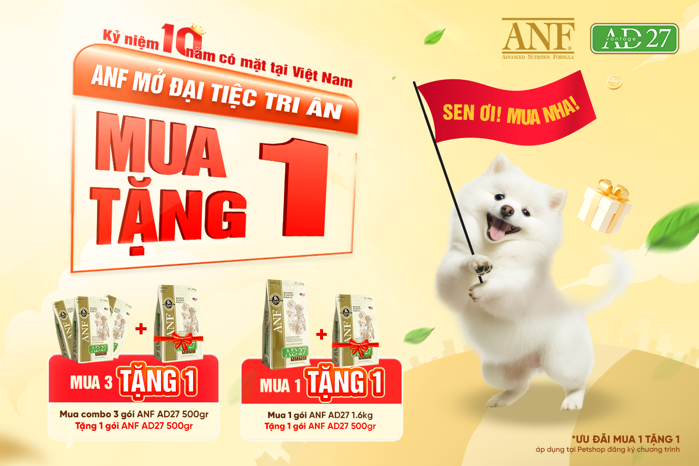 🐕 [PET CHIC] ƯU ĐÃI MUA 1 TẶNG 1 ANF AD27, ANF Fresh Meat, ANF Hollistic - ĐẠI TIỆC TRI ÂN
