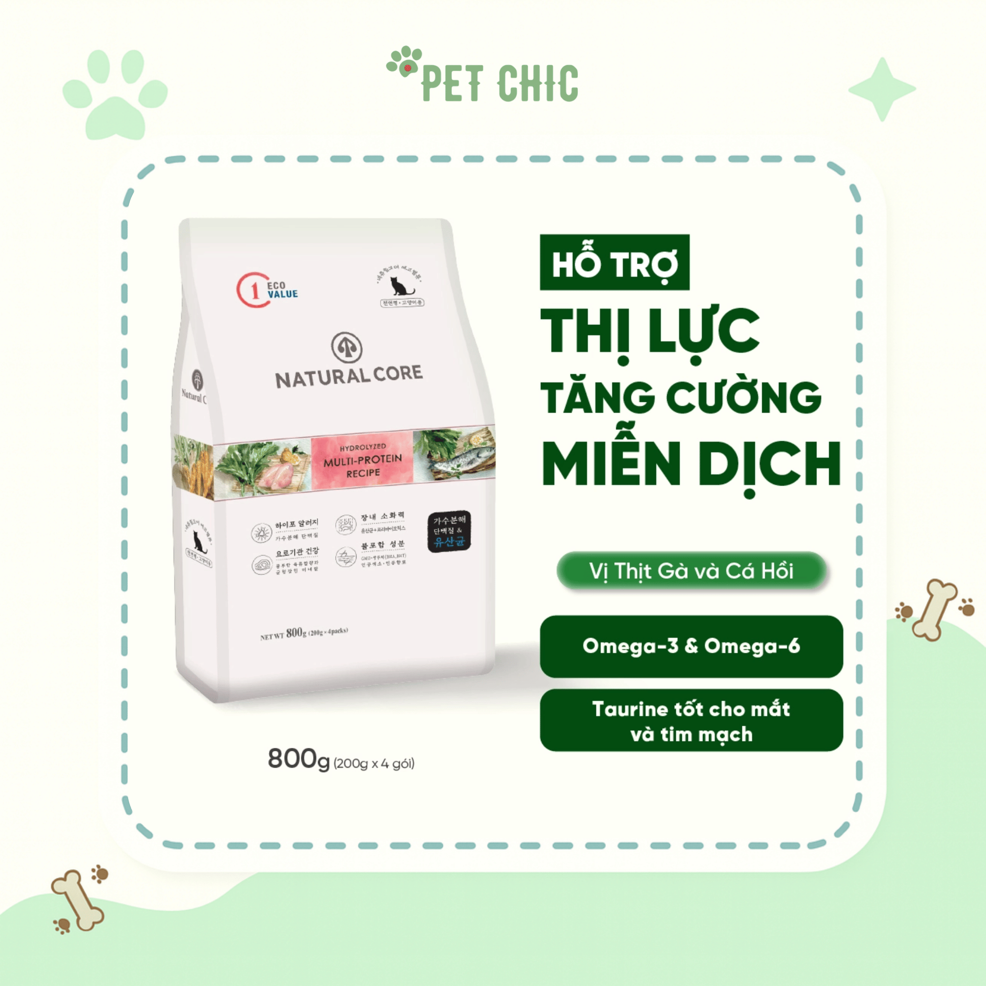 [800g] Hạt Cho Mèo Natural Core C1