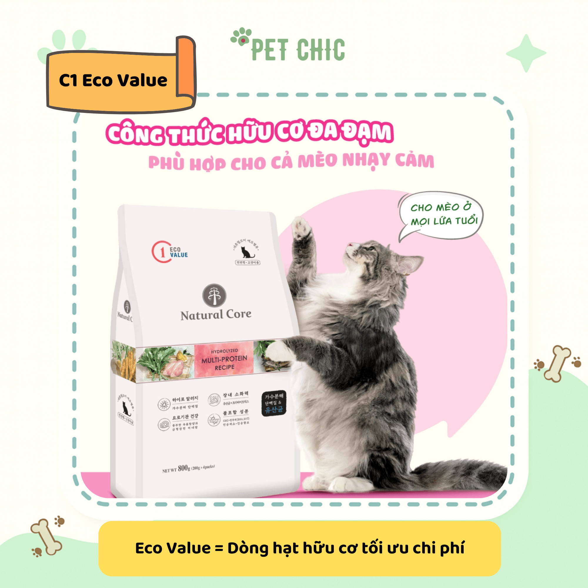 [5kg] Hạt Cho Mèo Natural Core C1