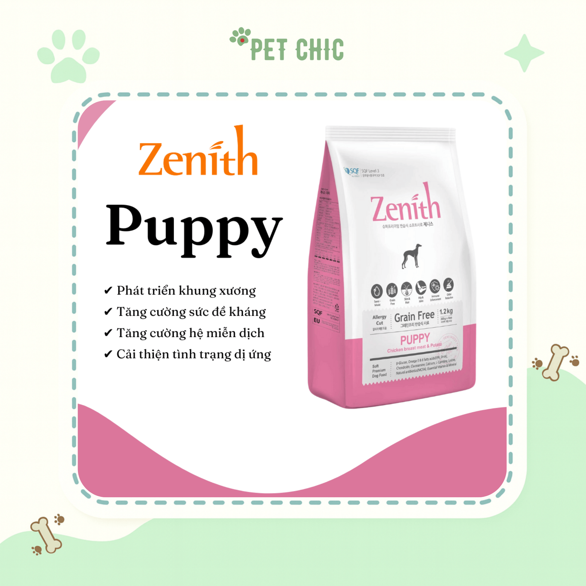[1.2kg] Hạt Mềm Zenith Cho Chó Con